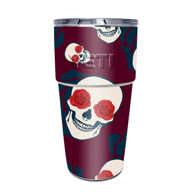 YEPINT16SI-Skulls N Roses Skin for Yeti Rambler 16 oz Stackable Cup - Skulls N Roses