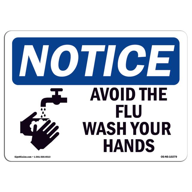 OSHA Notice Sign - Avoid the Flu Wash Your Hands