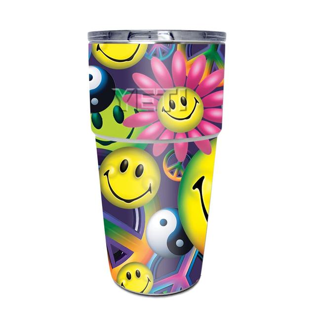 YEPINT16SI-Peace Smile Skin for Yeti Rambler 16 oz Stackable Cup - Peace Smile