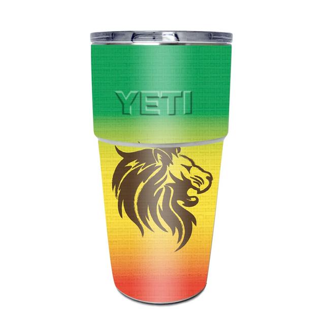 YEPINT16SI-Rasta Lion Skin for Yeti Rambler 16 oz Stackable Cup - Rasta Lion