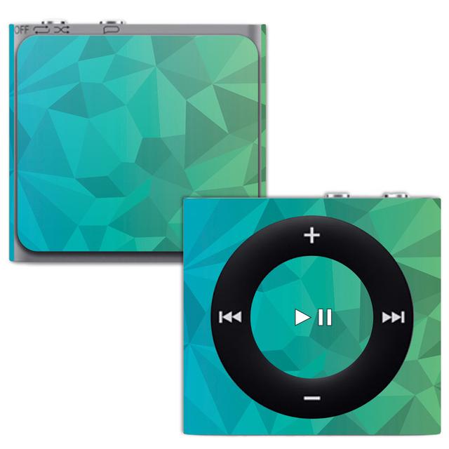 APIPSH-Blue Green Polygon Skin for Apple iPod Shuffle 4G - Blue Green Polygon