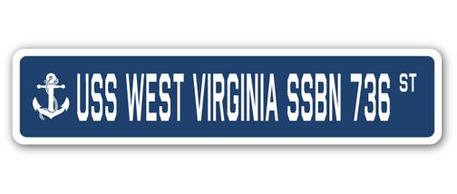 4 x 18 in. A-16 Street Sign - USS West Virginia SSBN 736