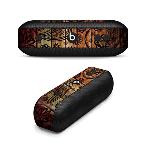 BEPILLPL-Wooden Floral Skin Decal Wrap for Beats by Dr. Dre Beats Pill Plus - Wooden Floral