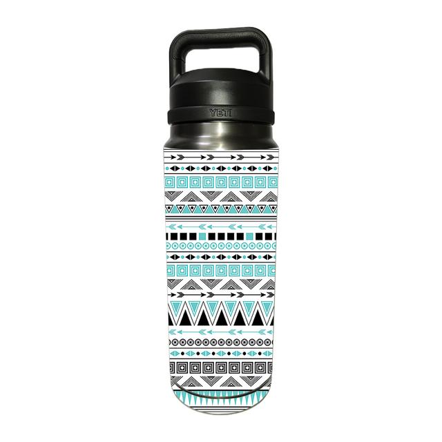 YERABOT26-Turquoise Tribal Skin Compatible with YETI Rambler 26 oz Bottle - Turquoise Tribal