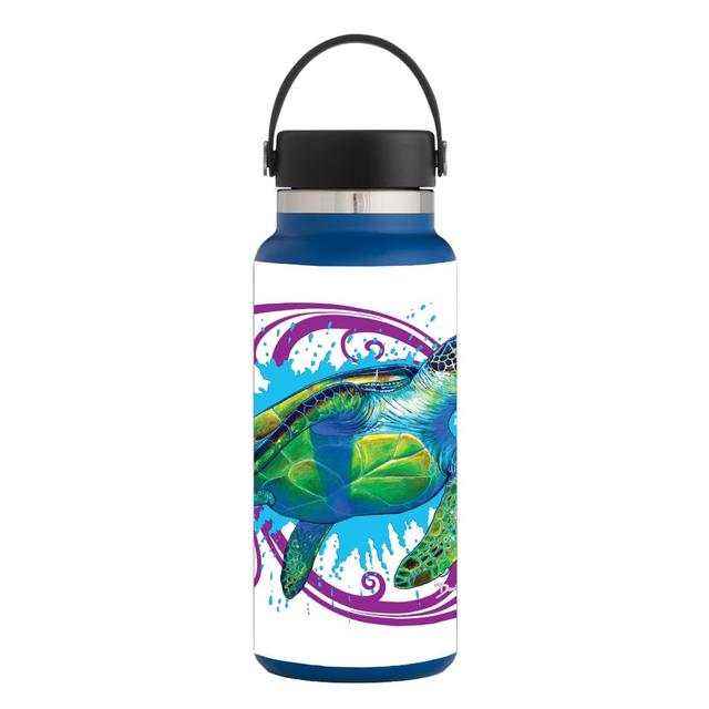 HFWI32-Sea Turtle Splash Skin for Hydro Flask 32 oz Wide Mouth - Sea Turtle Splash
