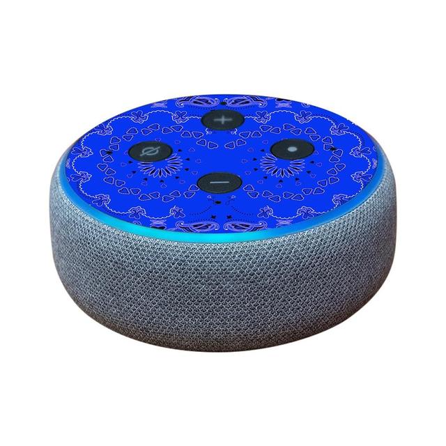 AMEDOT3-Blue Bandana Skin Decal Wrap for Amazon Echo Dot 3rd Gen Sticker - Blue Bandana