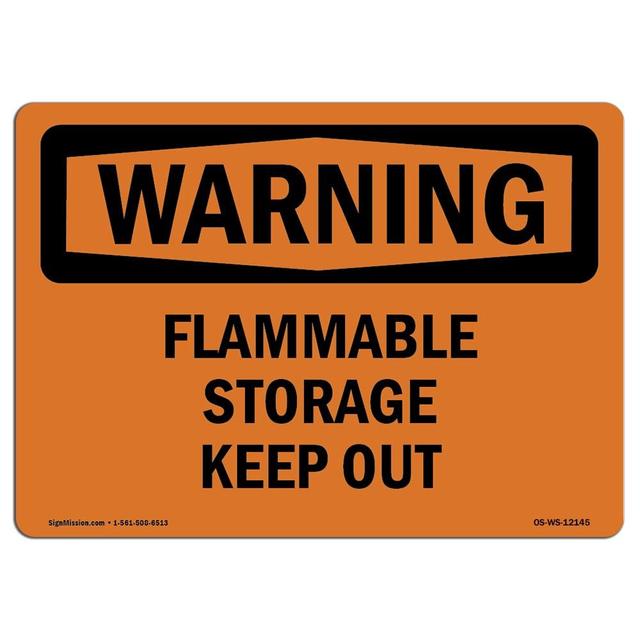 OS-WS-D-35-L-12145 OSHA Warning Sign - Flammable Storage Keep Out