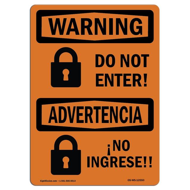 OS-WS-D-35-L-12550 OSHA Warning Sign - Do Not Enter