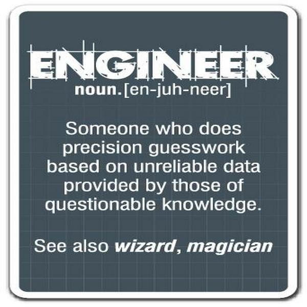 8 x 12 in. Decal - Engineer Guess Work - Work Engineering Student Job