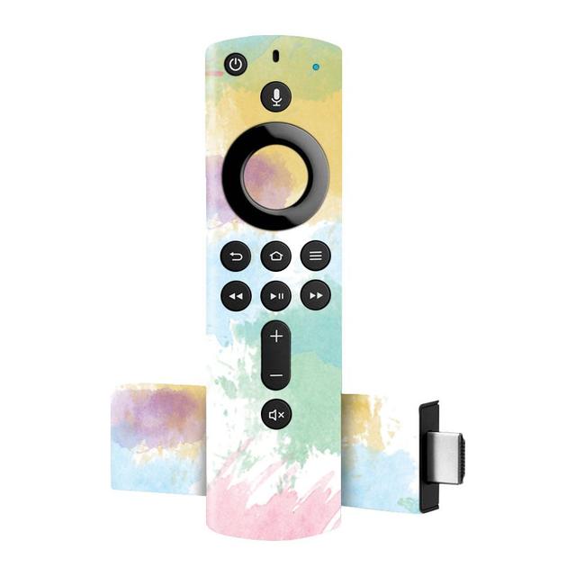 AMFTV4K-Watercolor White Skin Decal Wrap for Amazon Fire TV Stick 4K 2018 & 2020 Sticker - Watercolor White
