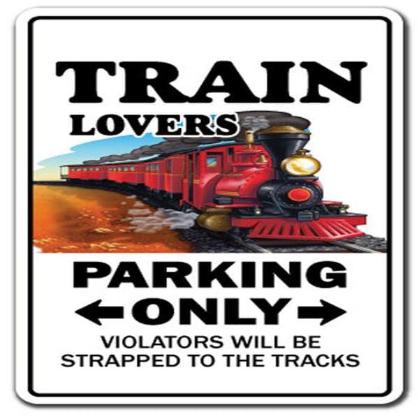 7 in. Train Lovers Parking Decal - Model Railroad RR Hobby