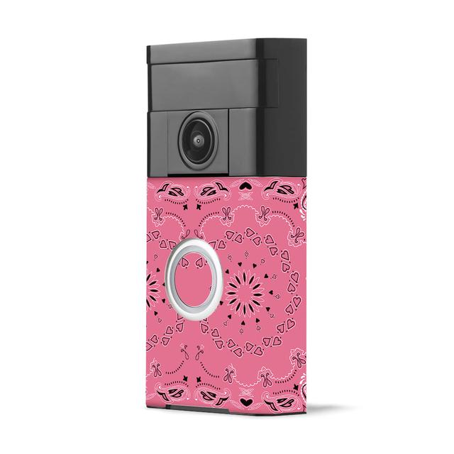 RIVD-Pink Bandana Skin for Ring Video Doorbell - Pink Bandana