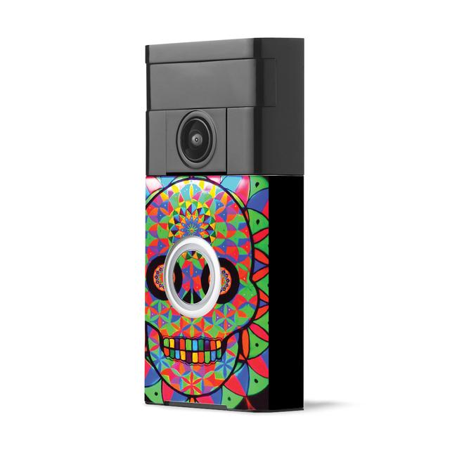 RIVD-Geo Sugar Skull Skin for Ring Video Doorbell - Geo Sugar Skull