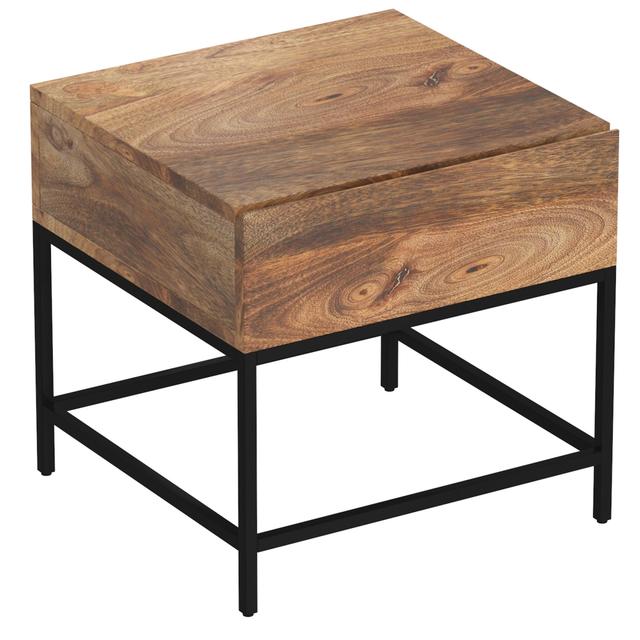 501-513NT 22 x 22 x 22 in. Ojas Accent Table in Natural Burnt & Black