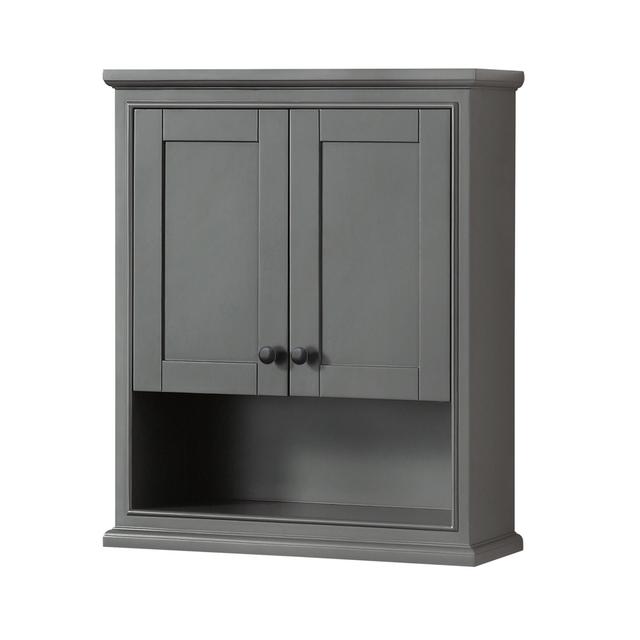 WCS2020WCGB Deborah Over-the-Toilet Bathroom Wall-Mounted Storage Cabinet in Dark Gray with Matte Black Trim