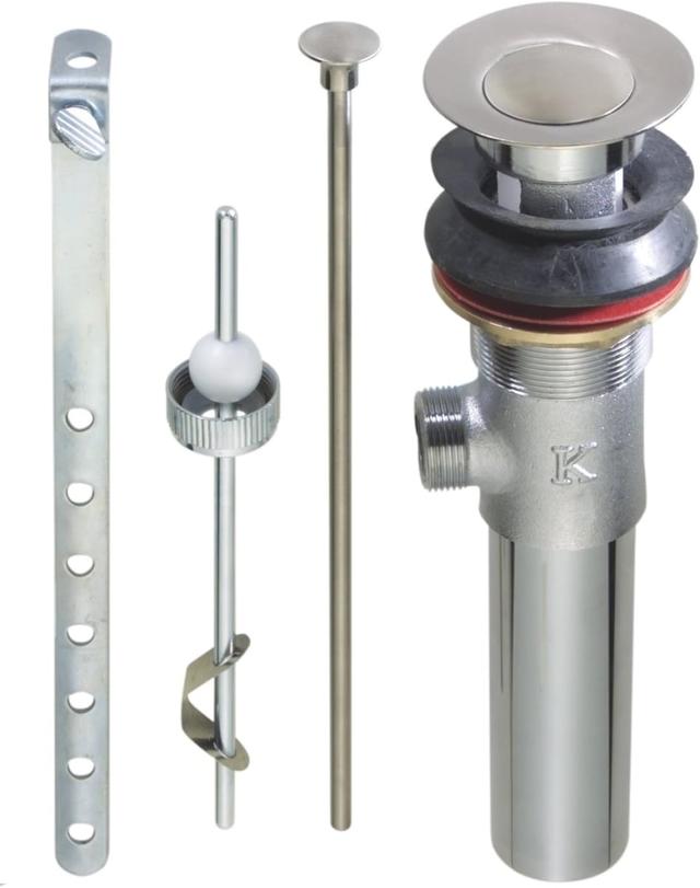 K820-75BN 1.25 in. Decorative Pushbutton Sink Drain with Over Flow, Brushed Nickel