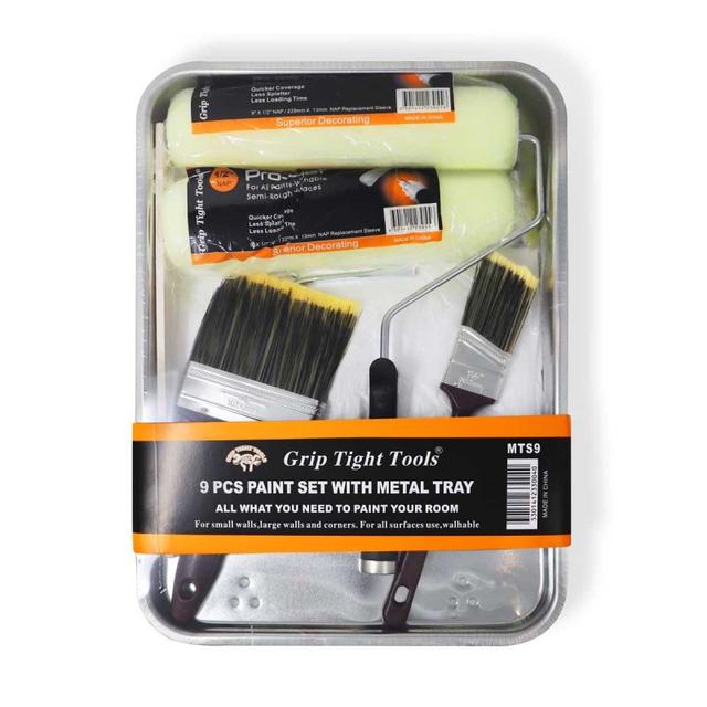 MTS9 9 in. Paint Metal Tray Set with Roller Size - 9 Piece