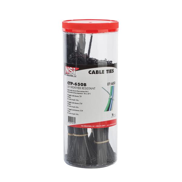 CTP-650B Cable Tie Canister, Black Assorted