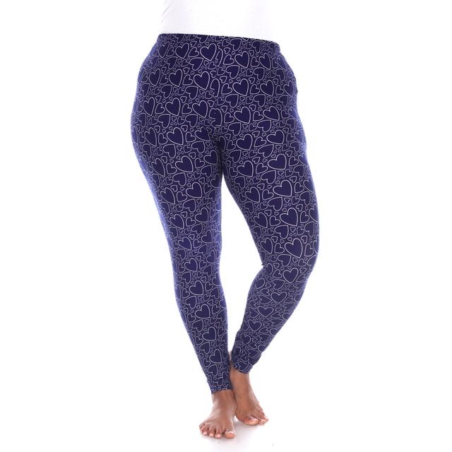 Super Soft Midi-Rise Printed Leggings - Navy & Beige - Plus Size