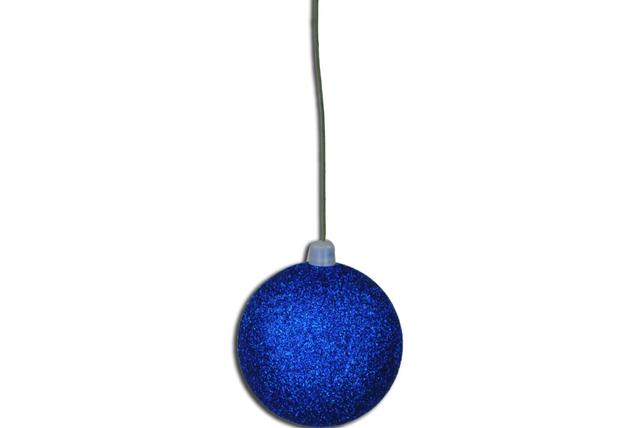 ORN-BLKG-60-BL-12PK 2.5 in. Glitter Ball Ornament with Wire, Blue - Pack of 12