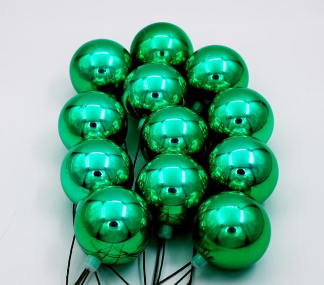 ORN-BLKS-60-FGR-UV 2.5 in. Shiny Ball Ornament with Wire & UV Coating&#44; Forest Green - Pack of 12