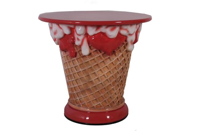 31 in. Ice Cream Sundae Table, Red