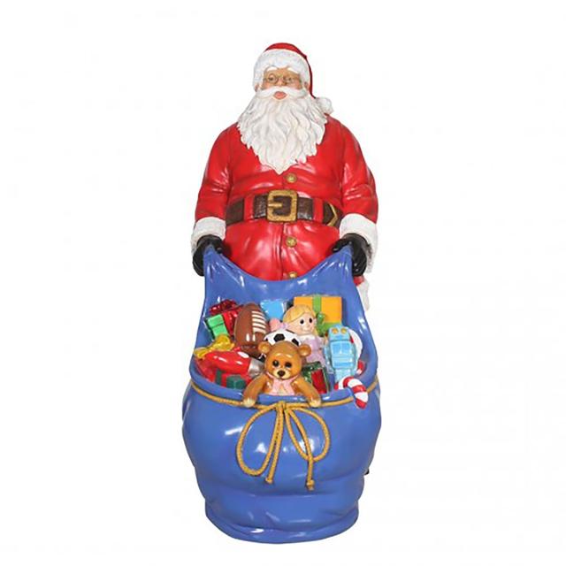WL-SANTA-TOYBAG-06 6 ft. Santa & Blue Toybag Statue
