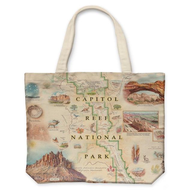 CTOTE_CRNP Capitol Reef National Park Map Canvas Tote Bag