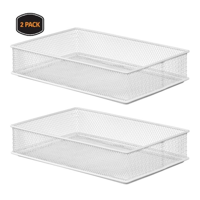 2526vc Mesh Drawer Cabinet & Shelf Organizer Bins with School Supply Holder Office Desktop Organizer Basket&#44; White - 2 x 6 x 9 in.