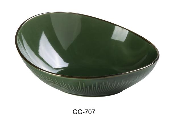 16 oz Green Gem Sheer Bowl&#44; Green - 1.75 in. - Pack of 12