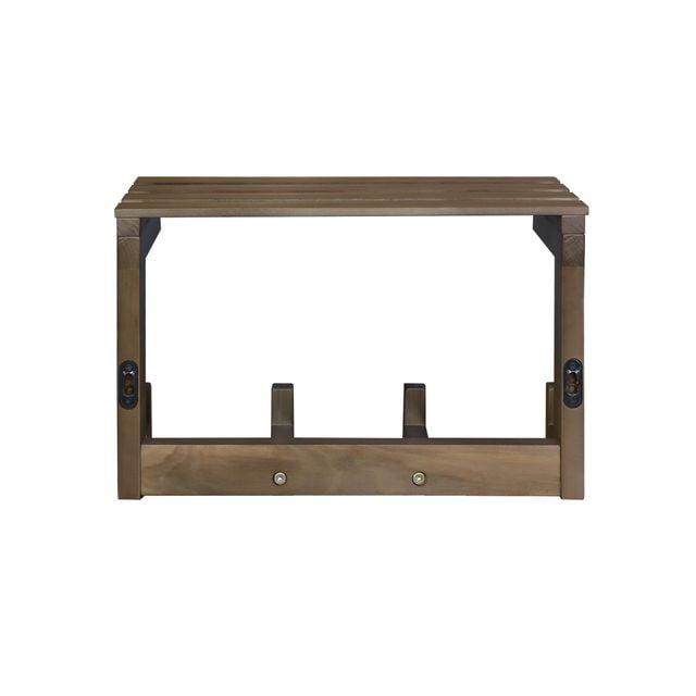 192-042 100 Percent Solid Hardwood Floating Wall Mounted Hook with Shelf, Autumn Gray