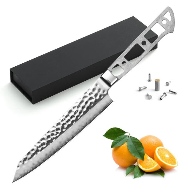 KATSURA AUS-10 3 Layers Forged 6.5-in Petty Utility Chef Blank, Hammered Series, 35mm Wide Blade