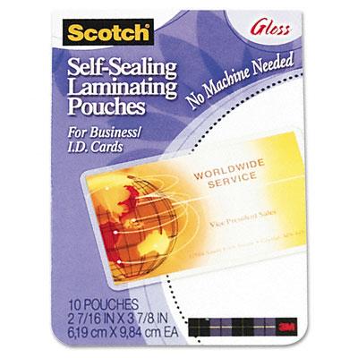 LS851G Self-Sealing Laminating Pouches  9.6 mils  2-7/16 x 3-7/8  25/Pk