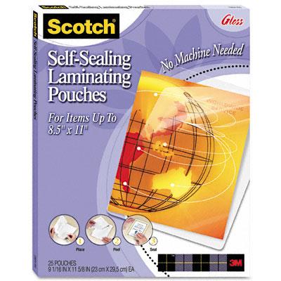 Self-Sealing Laminating Sheets  9.6 mils  8-1/2 x 11  25/Pk