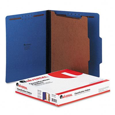 Universal Pressboard Classification Folders Ltr 4-Section Cobalt BE 10/bx