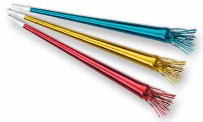 Packaged Tasseled Trumpets - 25 Inches - Assorted Colors- Pack of 12