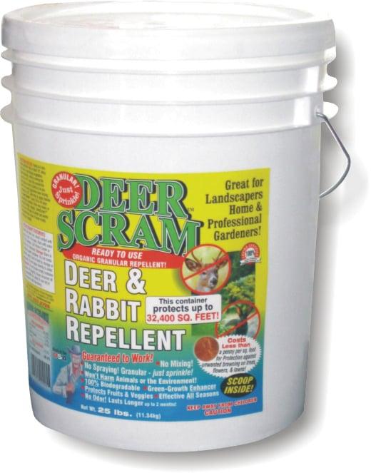 Deer Scram Deer And Rabbit Repellent Granular 25 Pound - White Pail