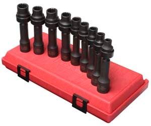 9 Pieces 1/2" Drive Metric 12 Point Drive line Impact Socket Set