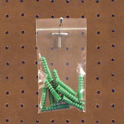 PB6703 3 in. x 3 in.- 2 Mil Reclosable Poly Bags with Hang Hole- 1000
