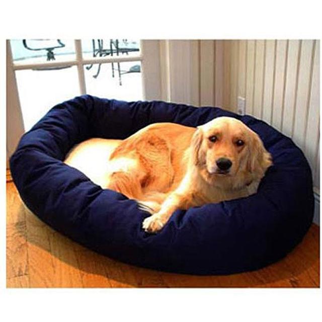 Majestic Pet 52 in. Extra Large Bagel Bed- Blue and Sherpa
