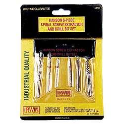 Irwin Industrial Tool 6 Piece Spiral Screw Extractor & Drill Bit Set