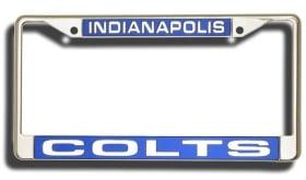 Indianapolis Colts License Plate Frame Laser Cut Chrome