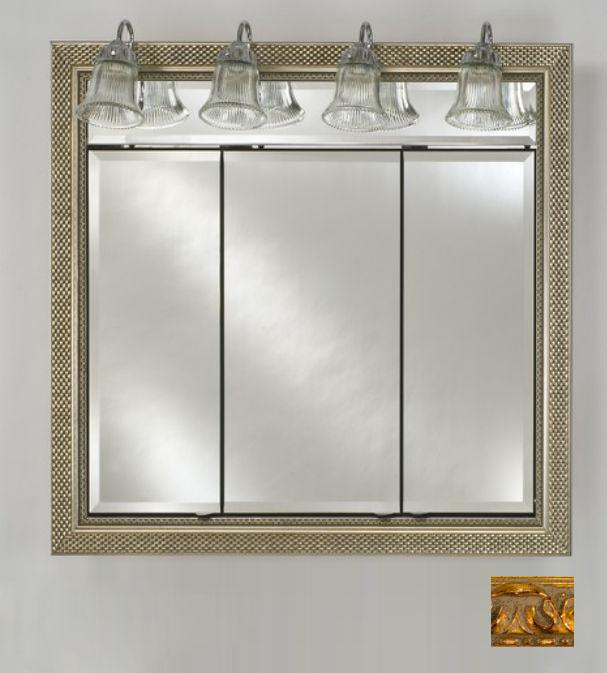 TD-LT3434RVALGD 34 in.x 34 in.Recessed Triple Door Cabinet with Traditional Lights - Valencia Gold