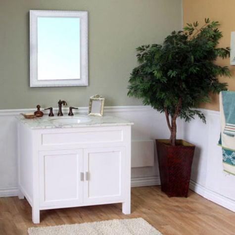 Bellaterra Home  Single Sink Vanity - White - 36X22X36 Inches