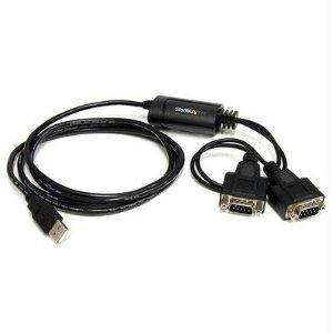 Startech   2 Port Ftdi Usb To Serial Rs232 Adapter Cable With Com Retention