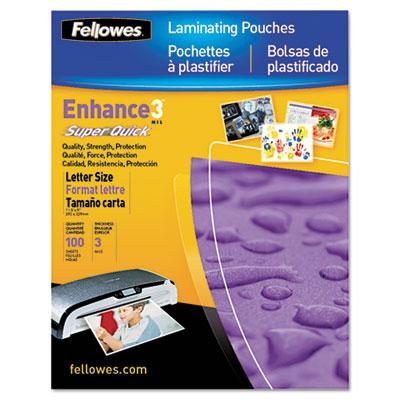 Fellowes  Laminating Pouches  3 mils  Letter Size  100-Pk