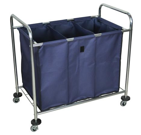 Mobile Laundry Cart Navy Blue 7 Bushels 51 Gallons 100 lbs Capacity