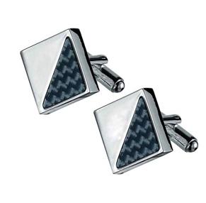 Moretti Carbon Fiber & Silver Plated Cufflinks