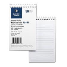 BSN10970 Wirebound Memo Book-End Opening-Wire-4 in. x 6 in.-40Shts-White