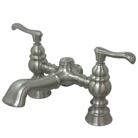 Deck Mount Clawfoot Tub Filler - Satin Nickel